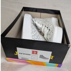 Joe Boxer High Top Sneakers Kids Size 3 White NWT Smiley Faces
